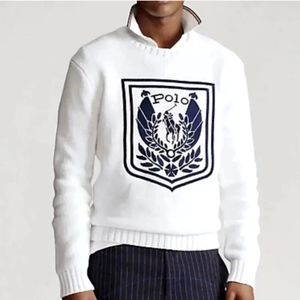 Mens Polo Ralph Lauren Embroidered Crest Knit Sweater